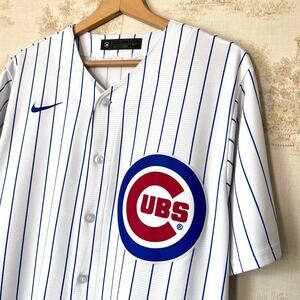 Javier Baez Chicago Cubs Nike Pinstripe Jersey | Home #9 | Size L